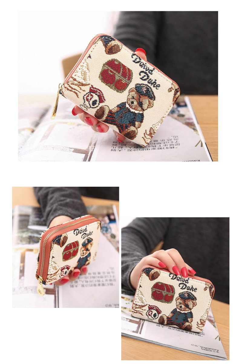 Thẻ phụ nữ thẻ accordion Hàn Quốc dễ thương cá tính nhỏ gọn vải nghệ thuật chứng nhận vị trí ví một gói ví đựng tiền