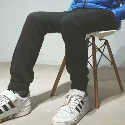 Men's and women's velveteen thickened knitted fleece p velvet P200 warm cigarette pants casual pants home 21 spring new