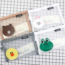 Korean cute cartoon document bag Portable zipper A5 information bag A4 grid bag storage bag Pen bag 