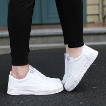 Mens Autumn Trendy Shoes Korean Style White Casual Leather Shoes 46 Versatile Sneakers 47 Black White Shoes 48 Extra Large Size 45