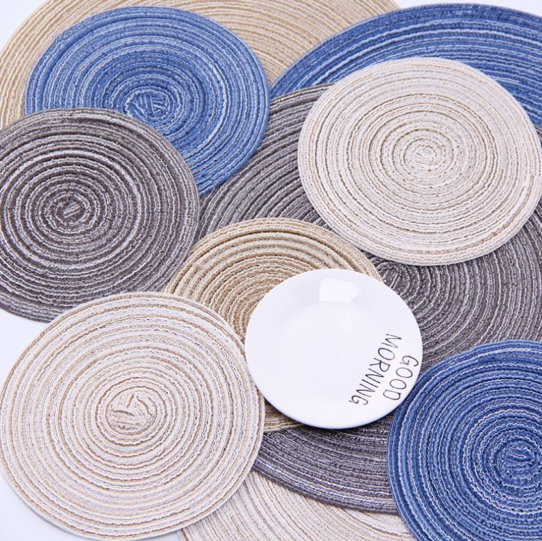 4 kiểu Nhật bảng váy màu thảm pad Tây chống bỏng Bắc Âu sáng tạo mat cách nhà bát đế lót ly mat vải lau tay - Khăn trải bàn khăn trải bàn tròn inox