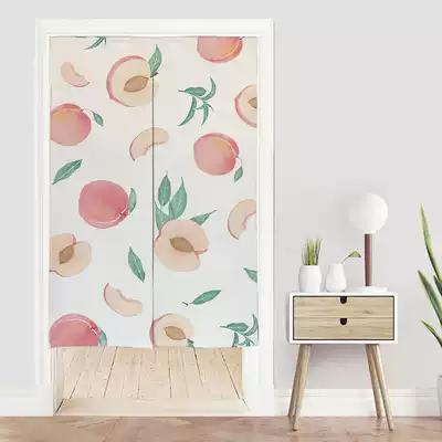 Fruit cartoon bedroom door curtain kitchen partition curtain fabric hanging curtain Japanese style wind water curtain free of punch customization