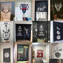 Nordic simple door curtain partition curtain Bedroom household fabric kitchen Japanese-style half curtain fitting bathroom wind shield customization