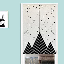 Black and white ins personality Nordic bedroom door curtain fabric partition Feng Shui curtain background cloth Japanese kitchen half curtain customization