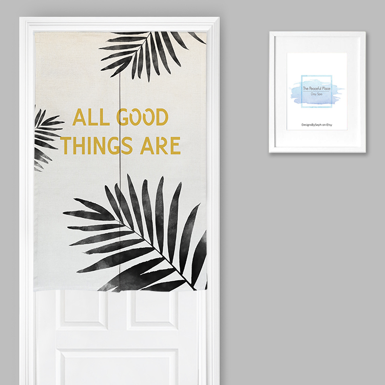 Nordic Ins Plant Deer Cloth Art Door Curtain Bedroom Hanging Curtain Partition Window Dressing Room Wind Water Curtain Kitchen Half Curtain Custom