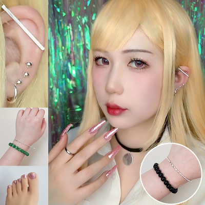 taobao agent Doll, earrings, ear clips, necklace and bracelet for nails, accessory, cosplay