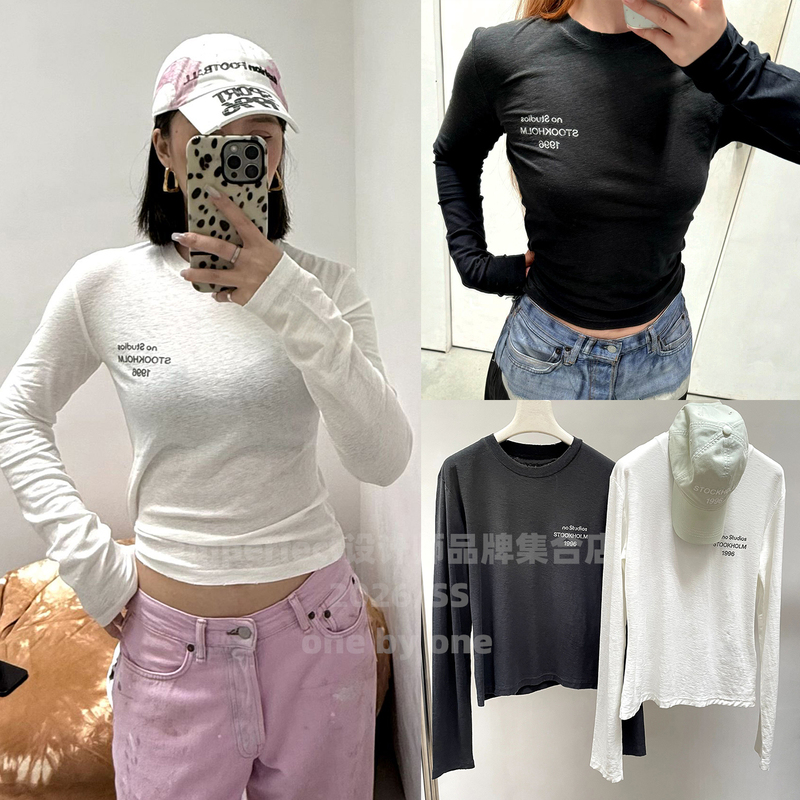 Imperfect Original Plan ▶ Nanyou Retro Distressed Small Letter 1996 Print Slim Long-Sleeve T-Shirt for Women 26 Summer Imperfect Original Plan ▶ Nanyou Retro Distressed Small Letter 1996 Print Slim Long-Sleeve T-Shirt for Women 26 Summer
