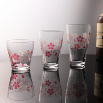 Toyo Sasaki cherry blossom glass imported from Japan handmade hammer cup juice drink cup cute girl Cup