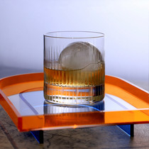Old fashion cocktail glass vintage round ice hockey ROCK Cup thick-bottomed whisky wine glass