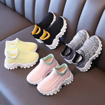 Children's socks shoes 2021 spring and autumn new girls' casual shoes Korean version boys' flying woven breathable soft-soled sneakers