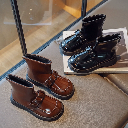 Martens, детские демисезонные ботинки в английском стиле, утепленные модные короткие сапоги, в британском стиле, 2024 года