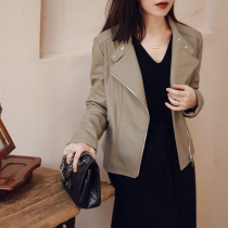 Zhao style fashionable and refusing Turkish sheepskin light free and easy collar short leather clothing