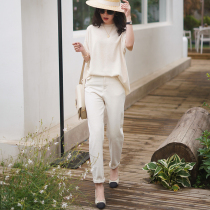 Zhao Tan does not show fat to enhance the white pants soft and comfortable legs straight small straight micro cone jeans