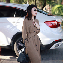 Zhao style a glance ten thousand years Japan jin mouth fabric 21 autumn and winter easy to take care of the collar elegant simple dress