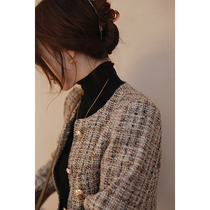 Zhao style self-retained classic VTG fragrant milk * milk rare Italian tweed round neck retro light coat