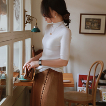 Zhao type urban feel wear bi ready German Yangzi yarn semi-high collar wool slim bottom sweater