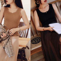 Zhao style wan with Gods Beautiful Nuo wool soft comfortable slim slim Joker base knitted vest