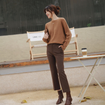 Zhao Tan style Tokyo Dai Guanshan Japanese fabric non-iron anti-wrinkle slim texture thin woolen pants