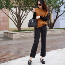 Zhao style custom Swedish red card twist design fit slim blogger wind Joker denim small straight pants