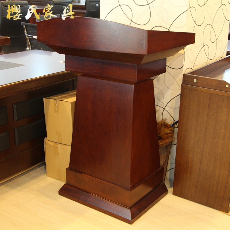 Solid wood podium podium podium desk office furniture paint walnut