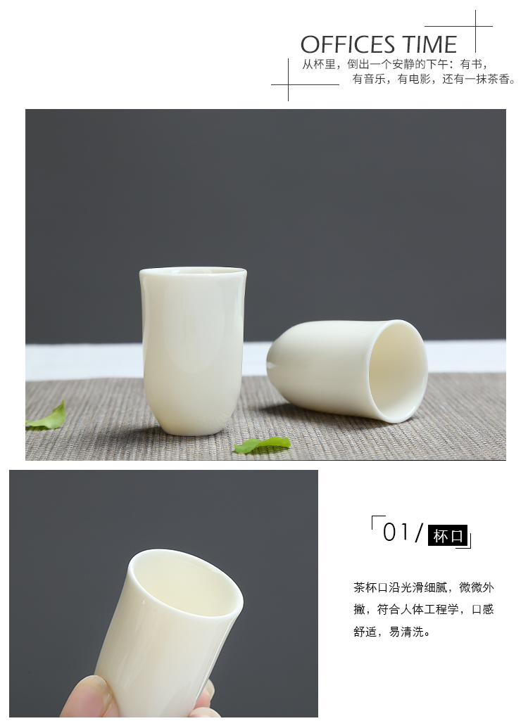 Đức Hoa trắng sứ Scent Cup Set gốm đơn Cup Kung Fu Tea Set Trà Nghi lễ Trà Phụ kiện Cup Cup Đặc biệt Cup - Trà sứ bo am tra