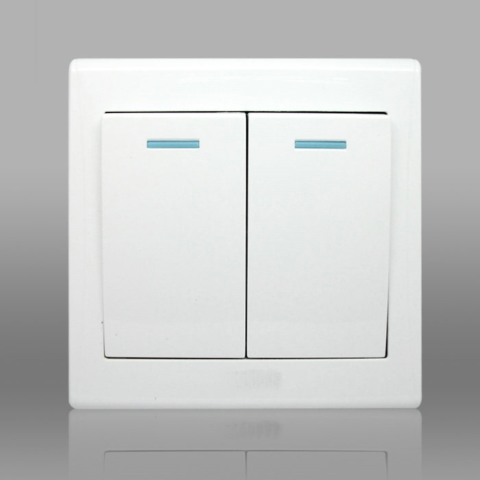 International electrician LG86 switch socket household panel double double switch double cut switch white single two open double cut