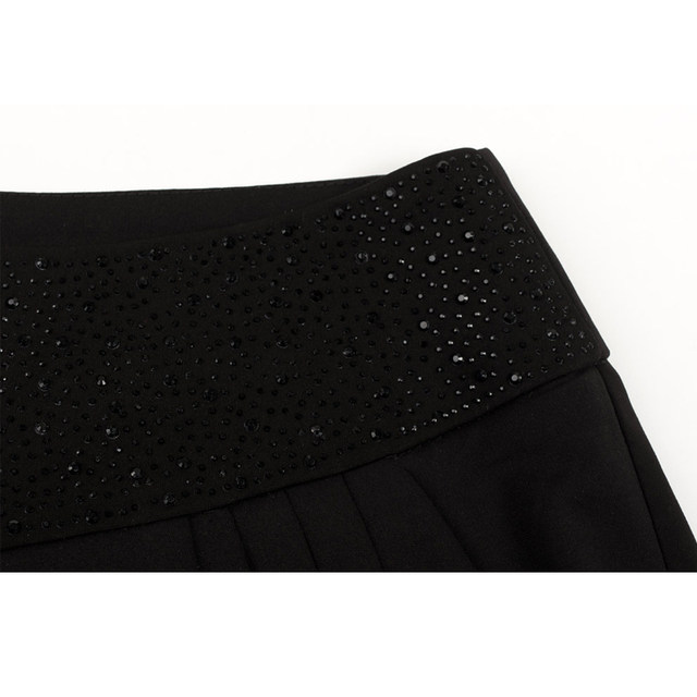 ຮ້ອນ rhinestone ຂ້າງ zipper ຝ້າຍກາງແອວ slim harem pencil pants ສໍາລັບແມ່ຍິງ