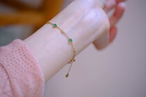 Autumn Water Yo-yo 18k Gold Diamond Ice Seed Light Emerald Hand Chain Clear Through Warm Grass Wood Green Customize