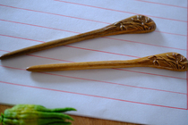 Orchid exercises natural green sandalwood hairpins hand-carved floating orchid flowers in the Gentleman also fragrant National Wind hairpins