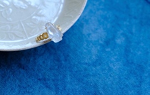 Collection of small cute objects natural emerald glass planted with fluorescent solid hand sculpted three-footed golden toad 18k gold inlay