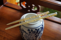 {Self-reliance on bamboo} transparent Reiki horn bamboo hairpin hairpin natural humble yellow through warm fairy fairy