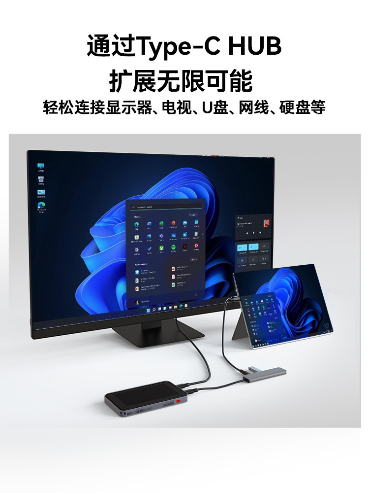 12Th Generation N100 Flap Pocket Pants Mini Host Win11 Office Game Micro Minipc Computer Dual Typec One-Line Communication