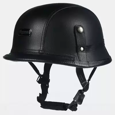 BRAMMO retro electric motorcycle helmet men and women personality Harley Prince helmet German half helmet summer leather