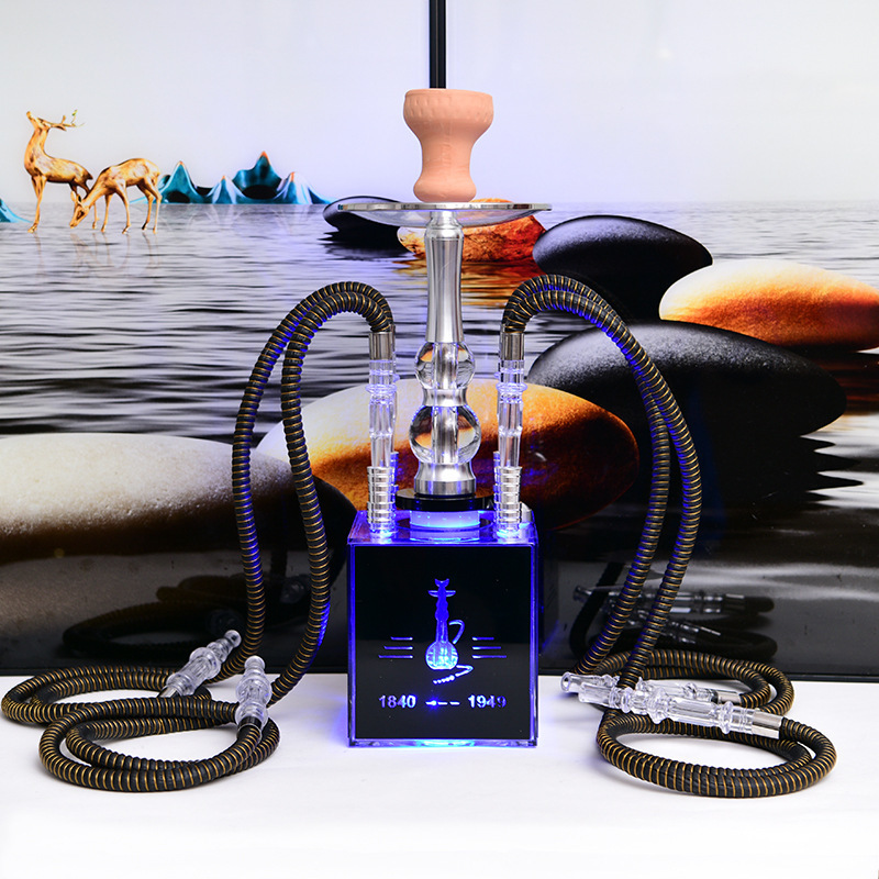 Promotional Arabian Hookah Bar with Light Four-Tube Acrylic Square Hookah Lantern Height 45cm Promotional Arabian Hookah Bar with Light Four-Tube Acrylic Square Hookah Lantern Height 45cm