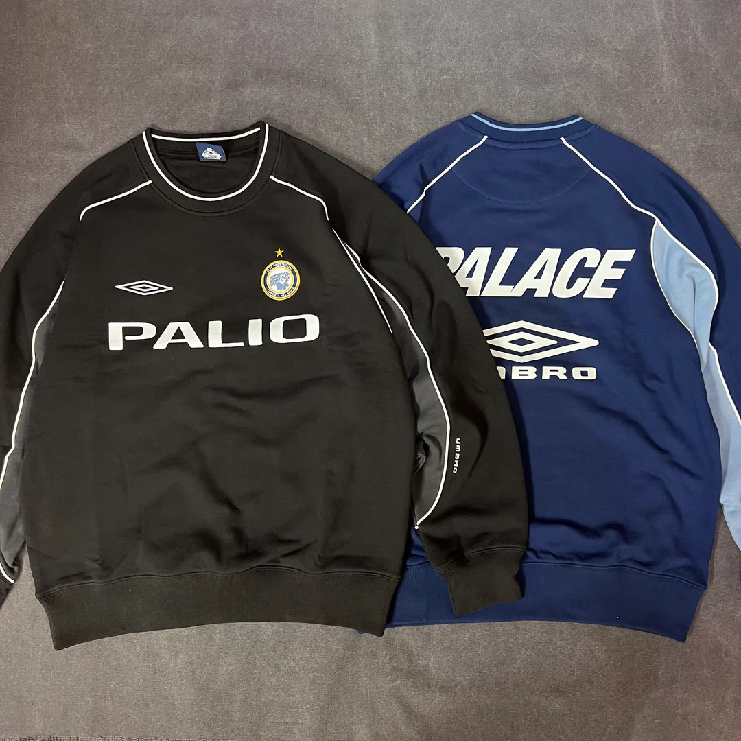 PALACE x UMBRO WARM UP CREW 三色入品牌logo圆领热身运动上衣-淘宝