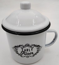 Enamel cup nostalgic antique tea cylinder with coffee cup Nordic pure white cute childrens cup of boiled milk