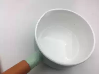 Gift shipping insurance enamel milk pot macaron Blue non-staple food pot soup pot flat bottom without lid with diversion Port