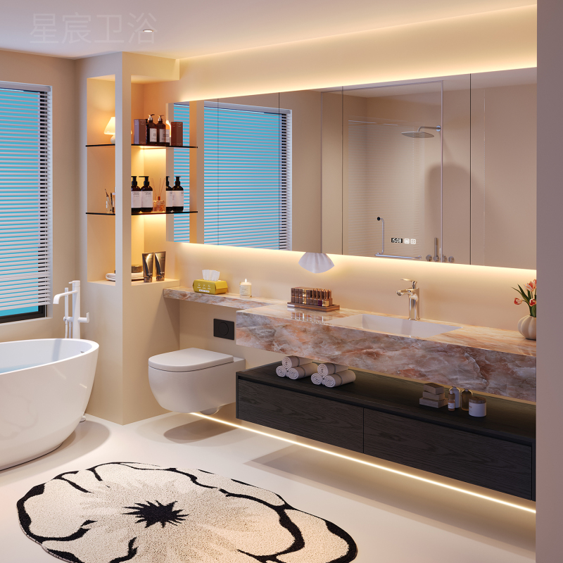 Slate Seamless Ceramic Basin Bathroom Cabinet Washstand Toilet Extended Washbasin Sink Bathroom Washbasin Cabinet Set
