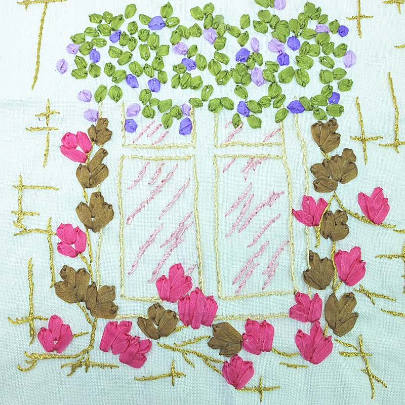 5mm ultra-thin embroidery flower thread simulation silk nylon webbing cross stitch flower material package set handmade diy ingredients