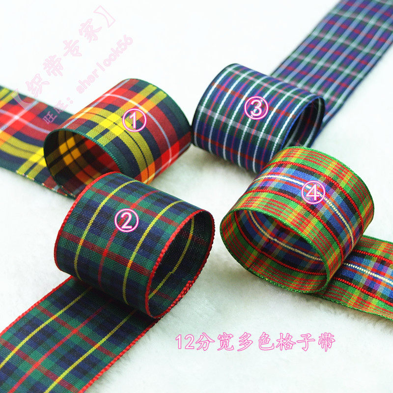 Multi-color British style headdress with doll clothes DIY handmade bow plaid with silk ribbon (size 5)