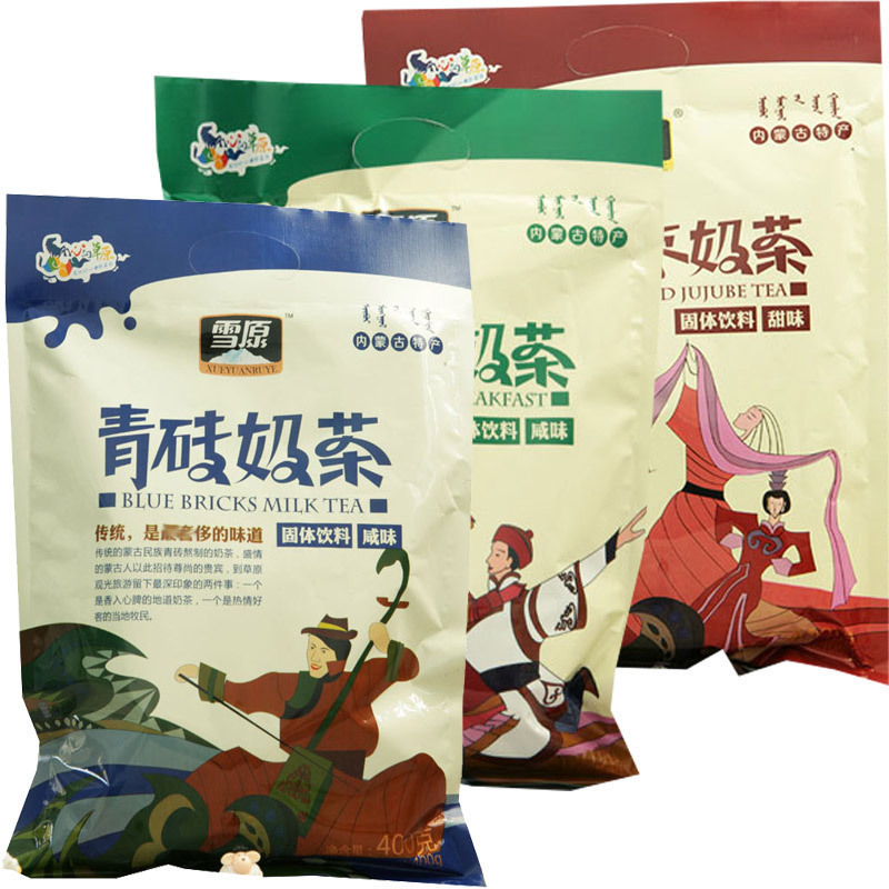 Snow Raw Green Brick Milk Tea Inner Mongolia Milk Tea Powder Salty 400g Green Brick Tea Recipe Grassland Taste Red Date Oats