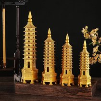 Brass Thirteen-story Wenchang Tower Ornaments Office Desk Study Living Room Decoration Copper Crafts Pagoda