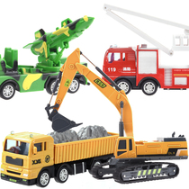 Warehouse fire truck excavator engineering vehicle toy children boy large tower crane mixing model excavator crane