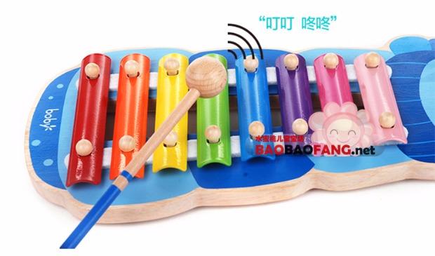 Bobby Qizhi Gỗ gõ đàn piano 8 âm thanh gõ vào nhạc cụ giáo dục của trẻ em xylophone Đồ chơi âm nhạc cho bé đồ chơi mầm non