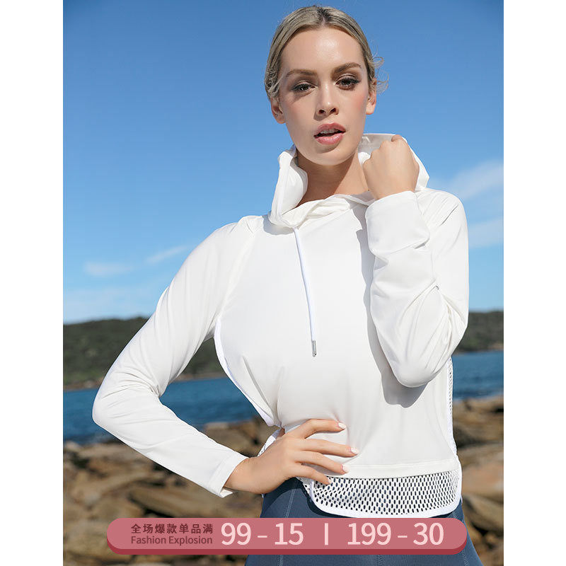 Sports Fitness Jersey Woman Cap Casual Speed Dry Sweatshirt Breathable Loose Loose Running Training Yoga Fitness Long Sleeve cap