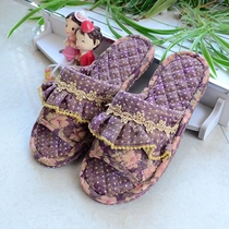  Nordic home slippers fabric cloth bottom indoor mens and womens shoes non-slip beef tendon bottom soft bottom mute shoes Couple slippers