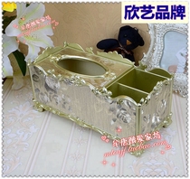 European-style PU acrylic tissue box pumping paper box Hotel household tissue box multi-function storage remote control basket