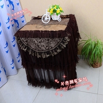   Bowen European-style high-end washing machine cover automatic up-opening drum sunscreen dust cover cover cloth Phoenix tail coffee