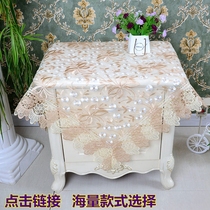 European-style round table fabric Coffee table cover cushion Hollow tablecloth Table mat Lace tablecloth Bedside table TV washing machine cover