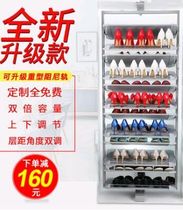 360-degree rotating shoe rack household stainless steel light luxury shoe cabinet large capacity dustproof storage shoe shelf space
